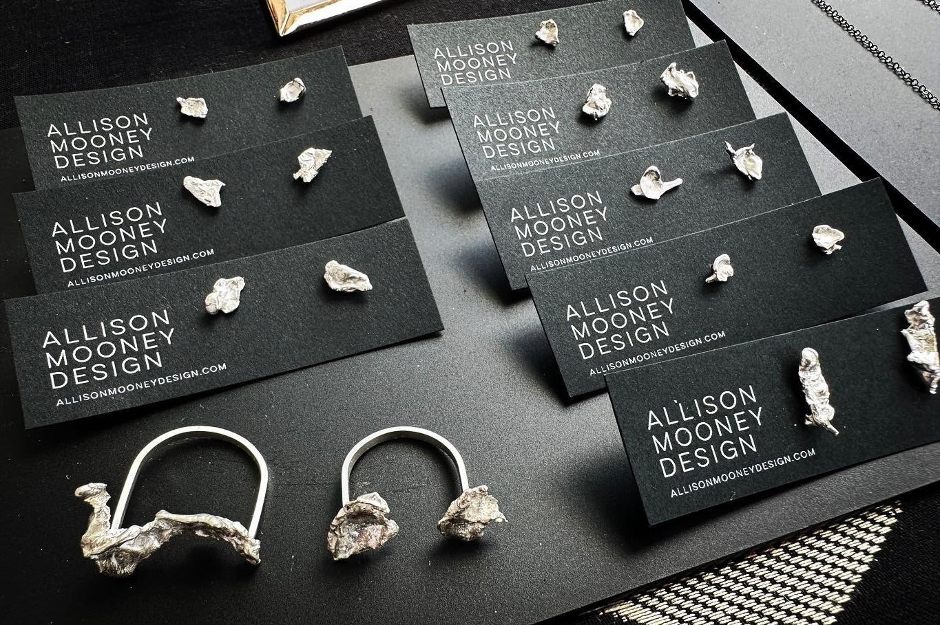 Water Cast Sterling Silver Post Earrings