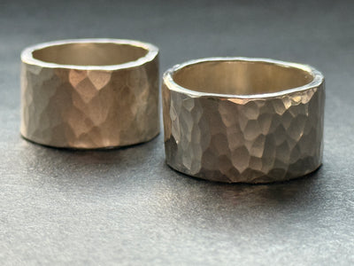 Large Hammered Sterling Silver Rings