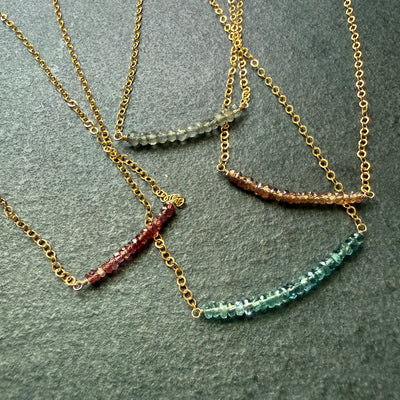 Gemstone Micro Faceted Color Block Necklace