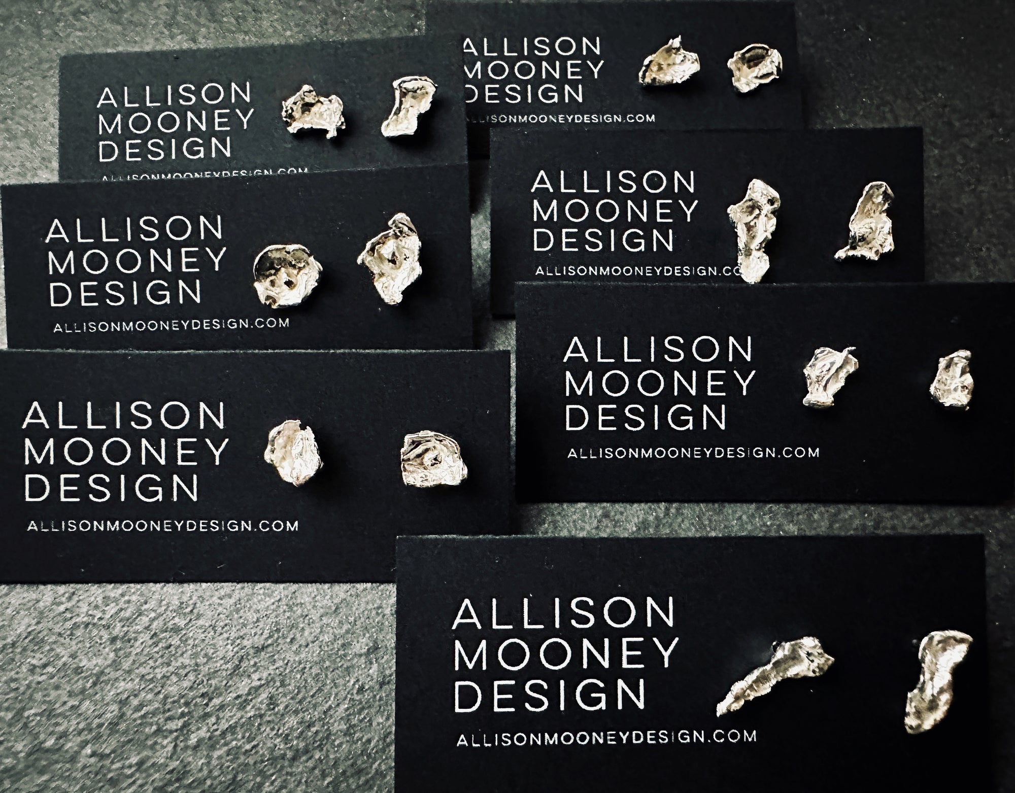 Water Cast Sterling Silver Post Earrings