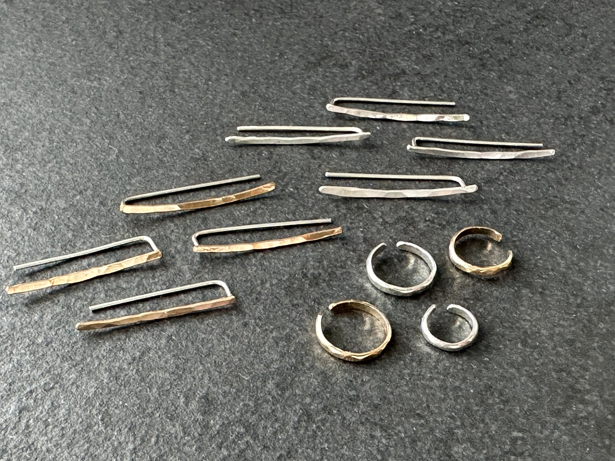 Hammered Ear Climber - Sterling Silver, Gold Fill or Rose Gold Fill