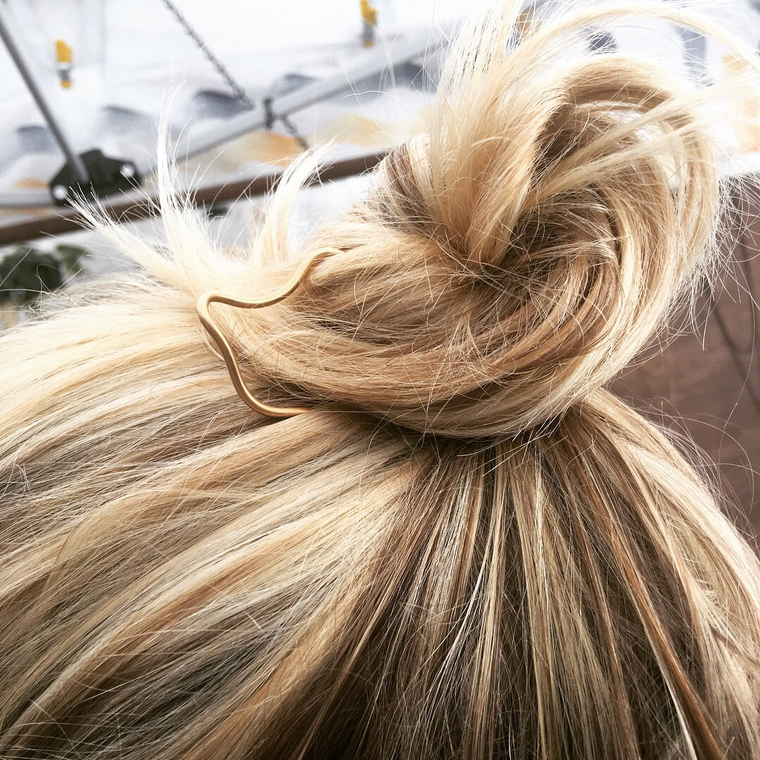 Free Form Red Brass Hairpin