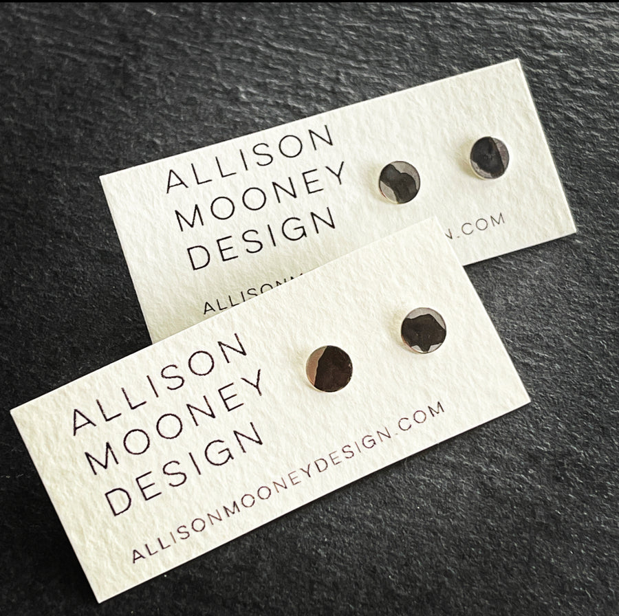 Painted Post Earrings - Oxidized Sterling