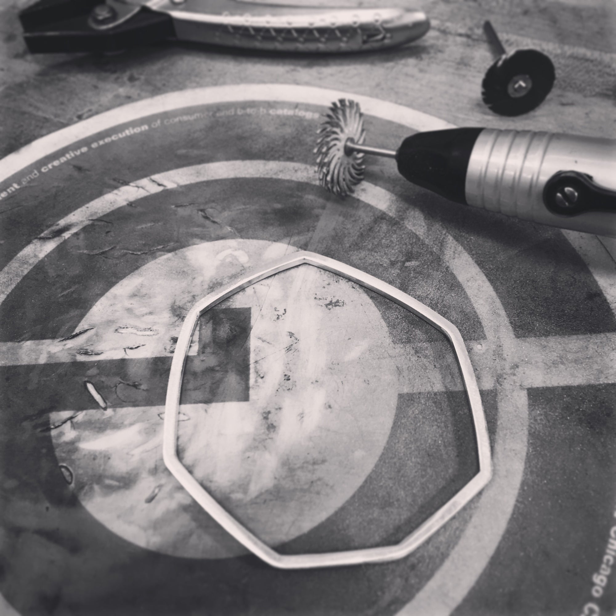 Geometric Bangle in Sterling Silver