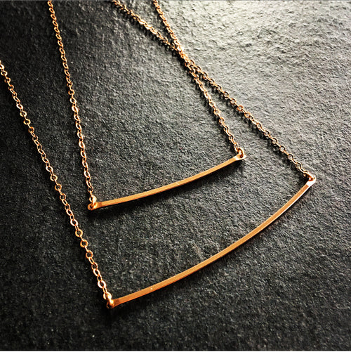Bar Necklace - Squared Metal