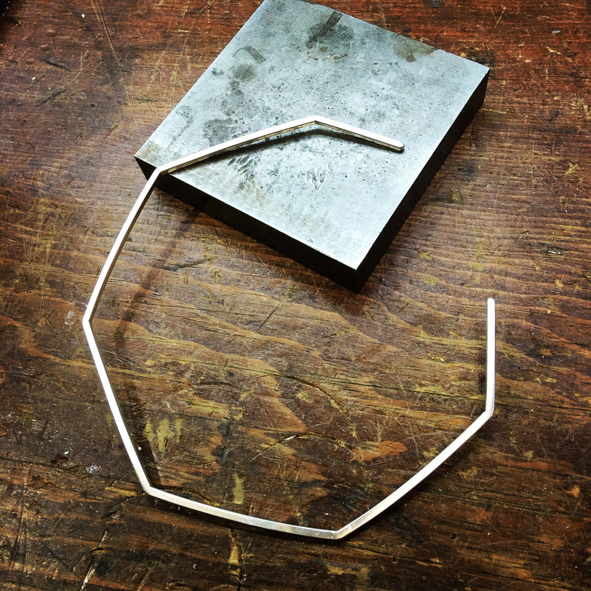 Geometric Collar Necklace in Sterling Silver