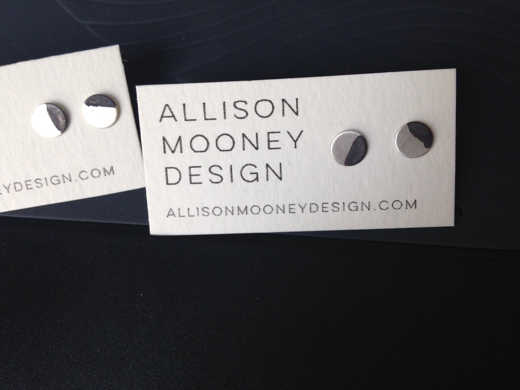 Painted Post Earrings - Oxidized Sterling