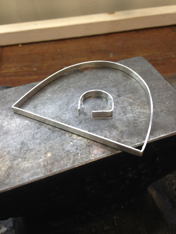 Large Arch Bangle in Sterling Silver