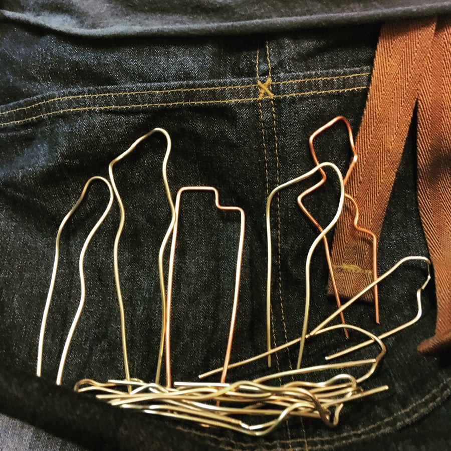 Free Form Red Brass Hairpin