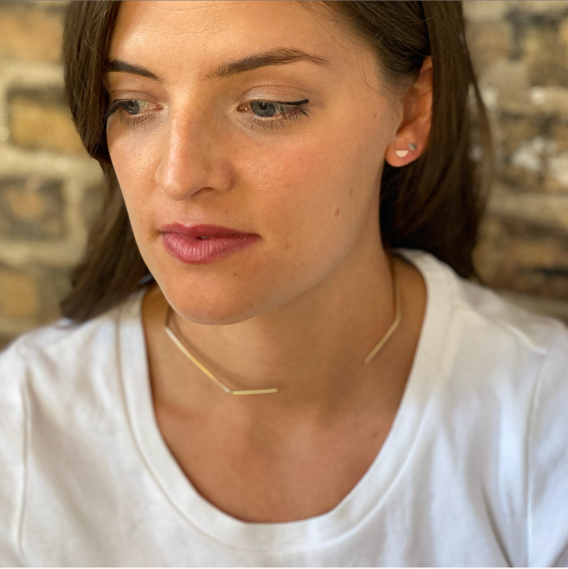 Geometric Collar Necklace in Gold Fill or Sterling Silver