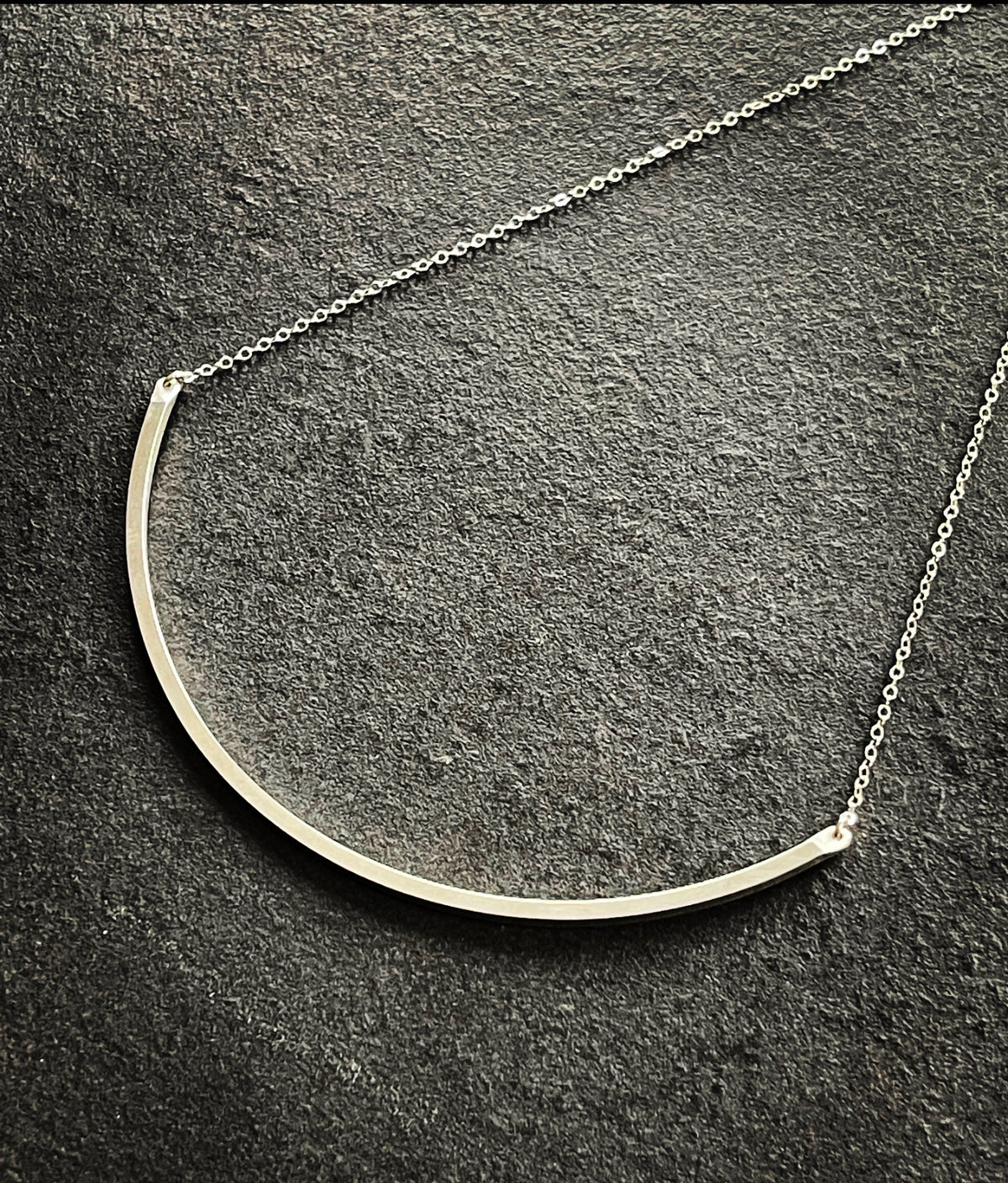 Squared Half Collar Necklace in Sterling Silver