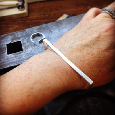 Large Arch Bangle in Sterling Silver