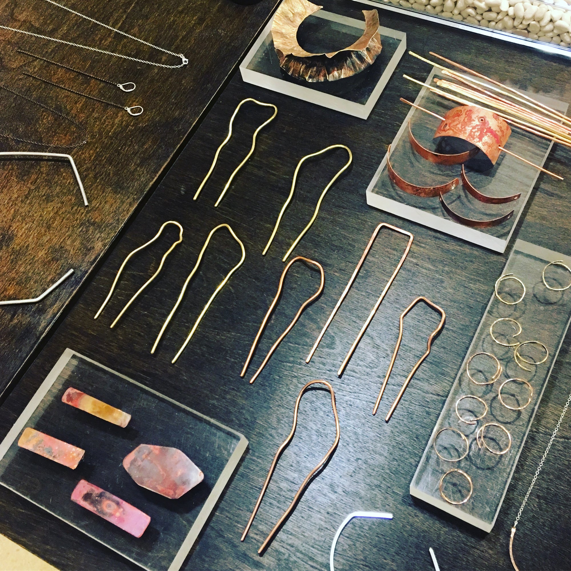 Free Form Red Brass Hairpin