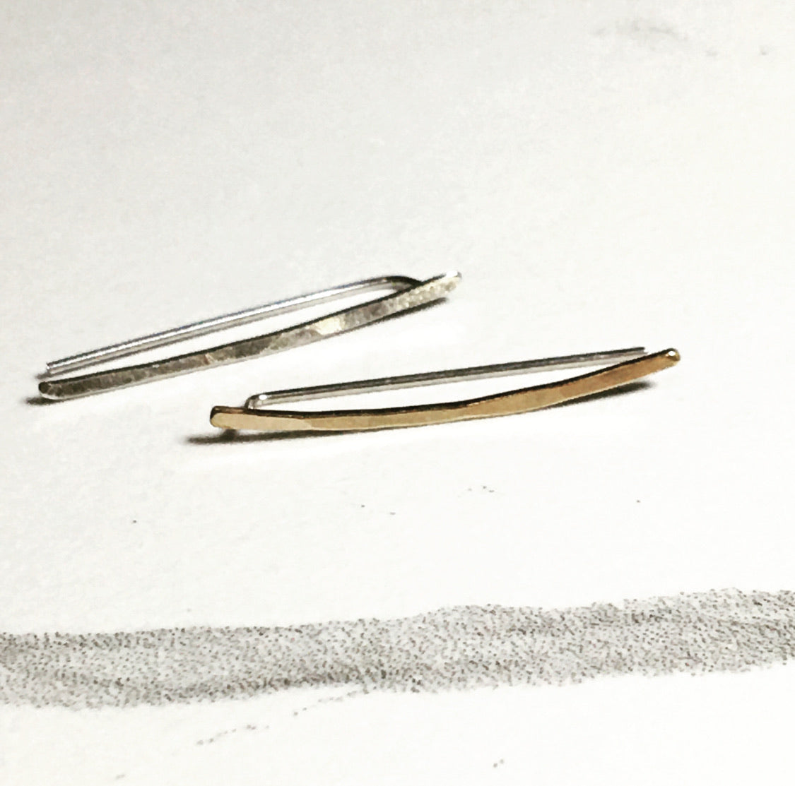 Hammered Ear Climber - Sterling Silver, Gold Fill or Rose Gold Fill