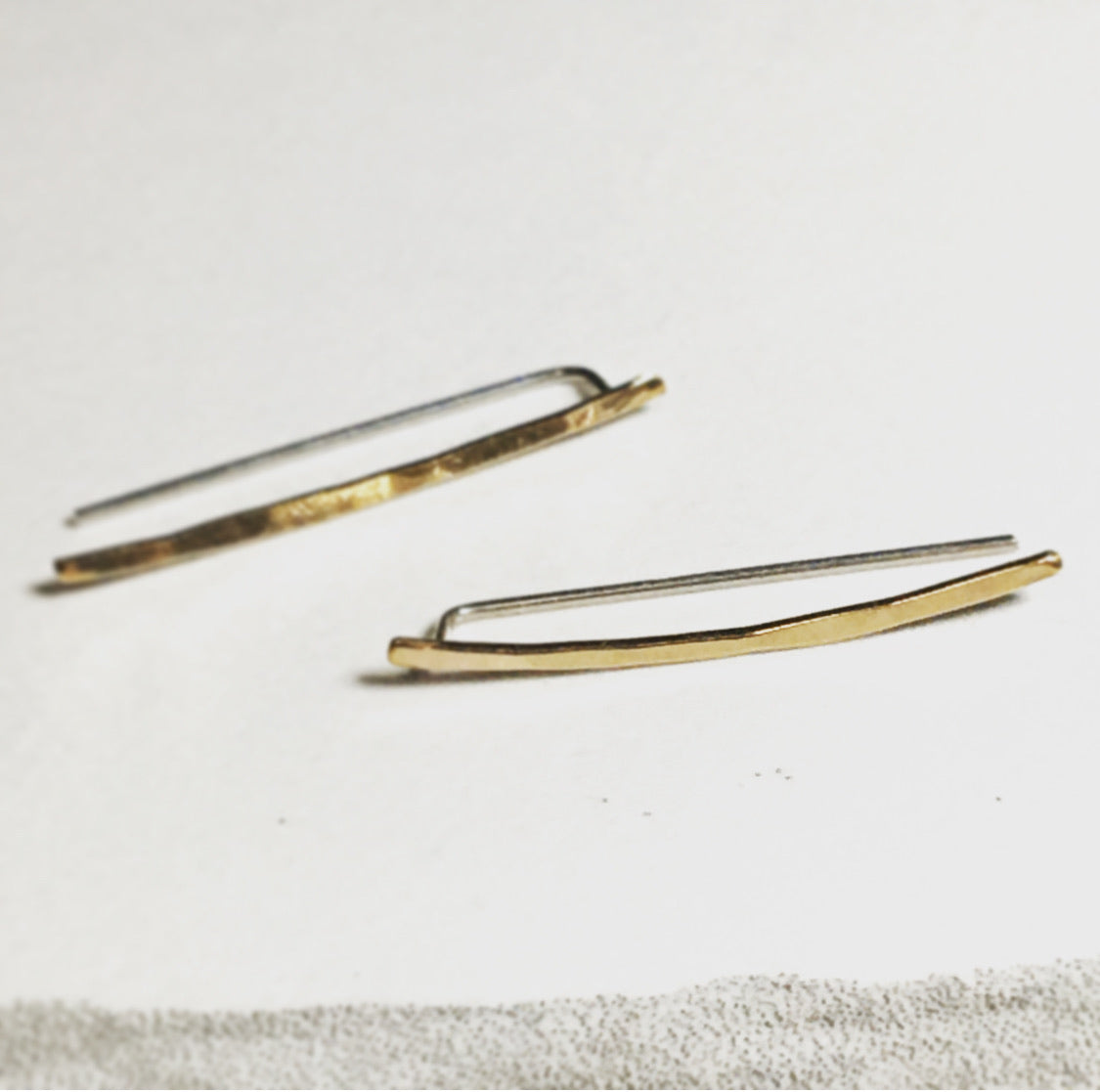 Hammered Ear Climber - Sterling Silver, Gold Fill or Rose Gold Fill