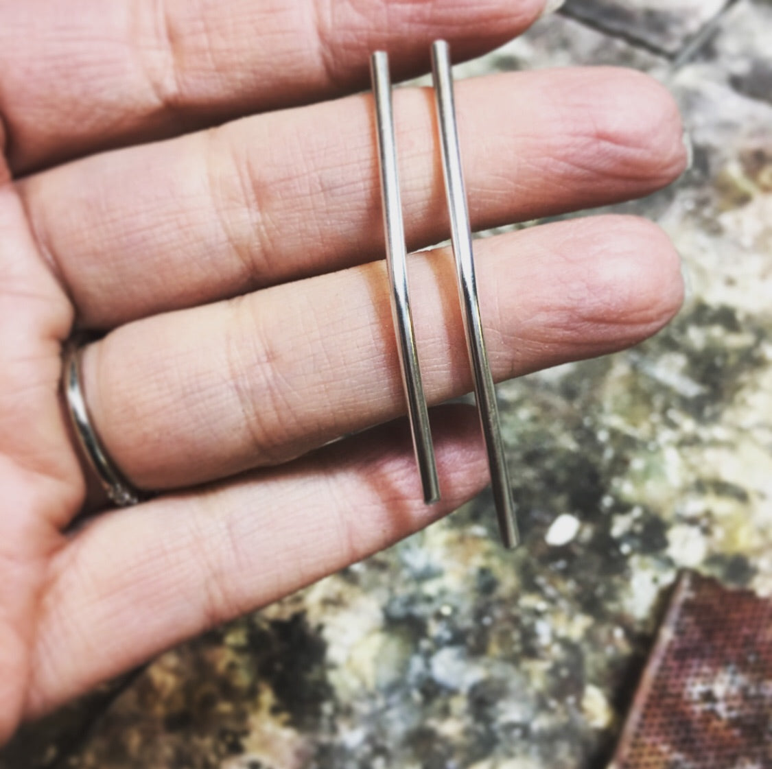 Long Asymmetrical Line Earrings