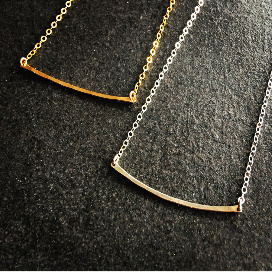 Bar Necklace - Squared Metal