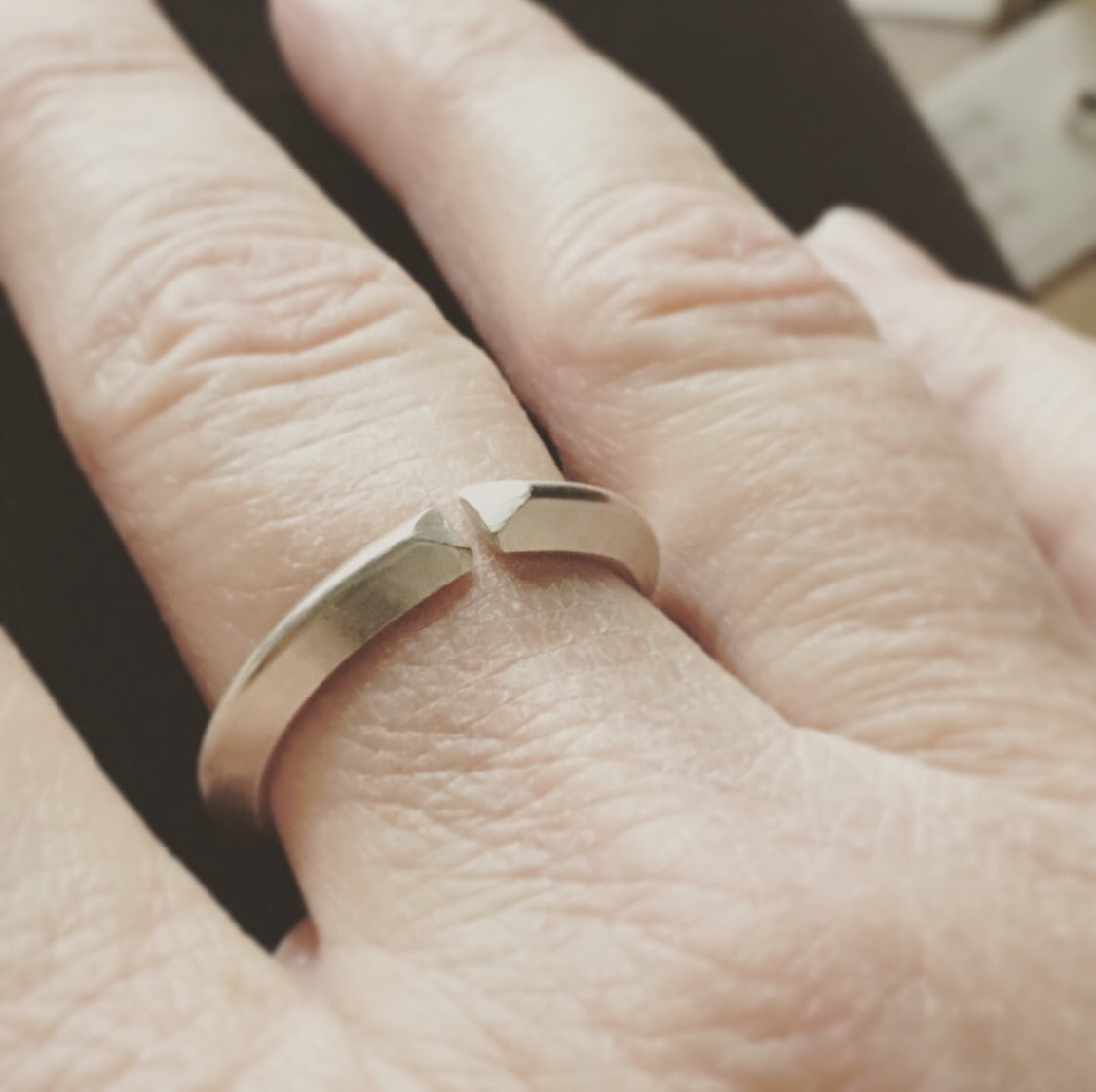 Open Band Ring - Triangular
