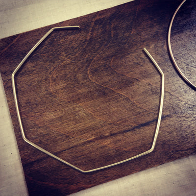 Geometric Collar Necklace in Gold Fill or Sterling Silver